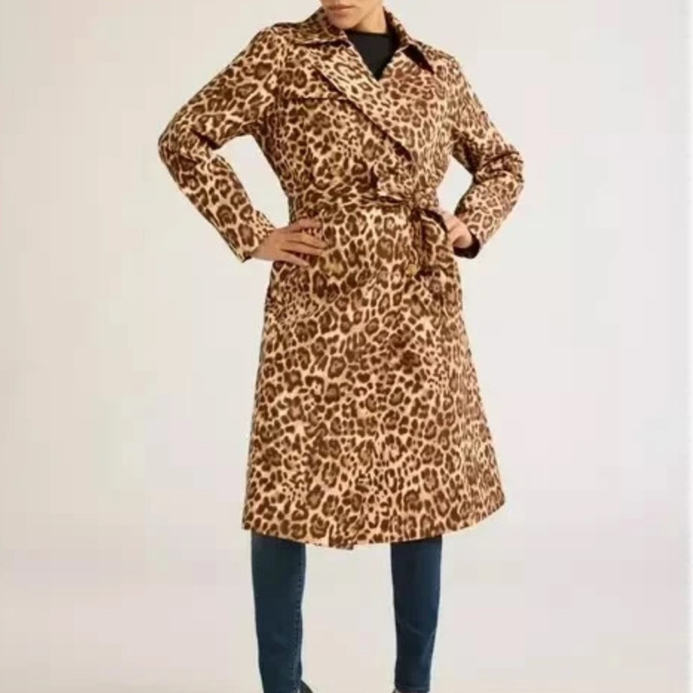 Sofia by Sofia Vergara Animal Print Trench Coat